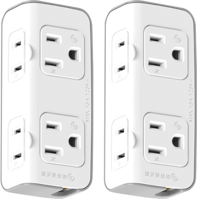 POLYWELL 寶利威爾 2 座 2P + 2 座 3 轉 2 小壁插, 9.6cm, PW15-T05-A083, 2個