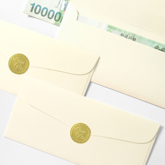 투영디자인 럭셔리 펄 용돈봉투 10p + 스티커 10p, 소프트크림, 10개
