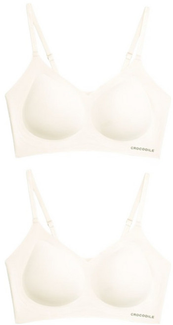 크로커다일 소프트 쿨인견 쉘론 패드일체형 스트랩 브라 2종세트 CDI027