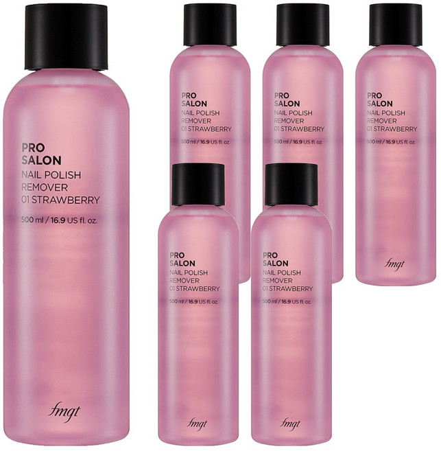 더페이스샵 프로 살롱 네일 리무버 01스트로베리, 500ml, 6개