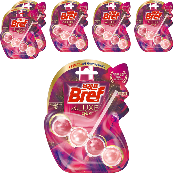브레프 디럭스 변기세정제 매그놀리아 가든, 50g, 6개