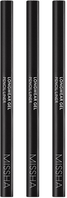 미샤 롱웨어 젤 펜슬 라이너 0.14g, 티탄 블랙, 3개