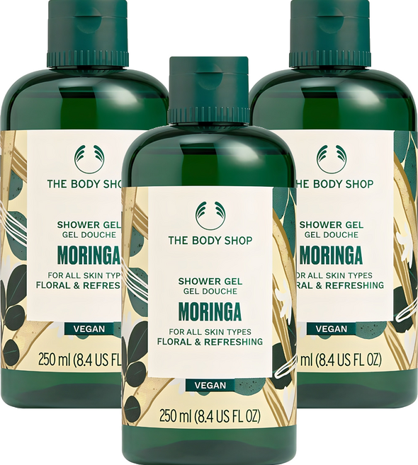 더바디샵 모링가 샤워젤 꽃향, 250ml, 3개