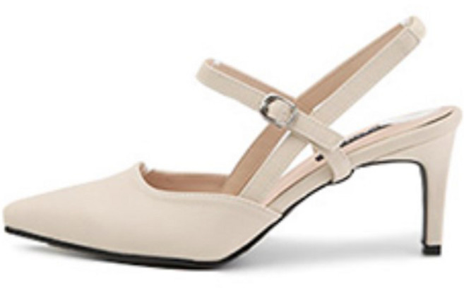 쁘띠제 마일 7 스트랩 스틸레토 슬링백 하이힐 7cm