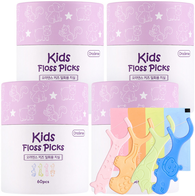 오라덴스 개별포장 키즈 일회용치실, 60개입, 4개
