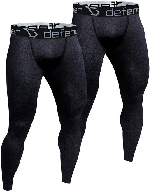 디펜더 남성용 기능성 스포츠 언더레이어 9부바지 2장 세트