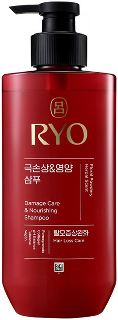 RYO 呂 韓方頭皮瞬效修護洗髮精 染燙受損, 480ml, 1件