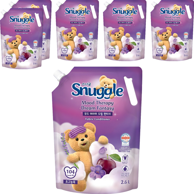스너글 무드테라피 섬유유연제 드림 판타지 리필, 2.6L, 6개