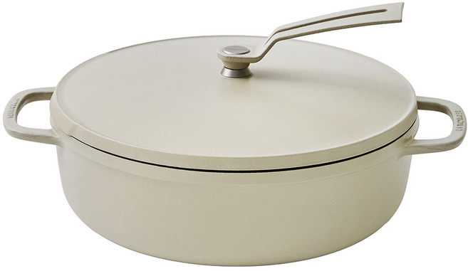 VERMICULAR 鑄鐵烤箱鍋 Oven Pot 2 Shallow 淺型 26cm, 頂級霧面亞麻米, 1個