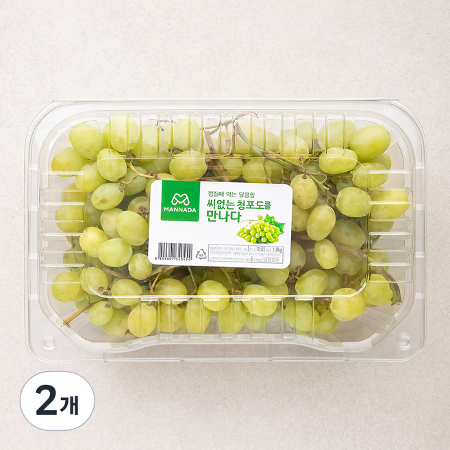 만나다 미국산 씨없는 청포도, 1.8kg, 2개
