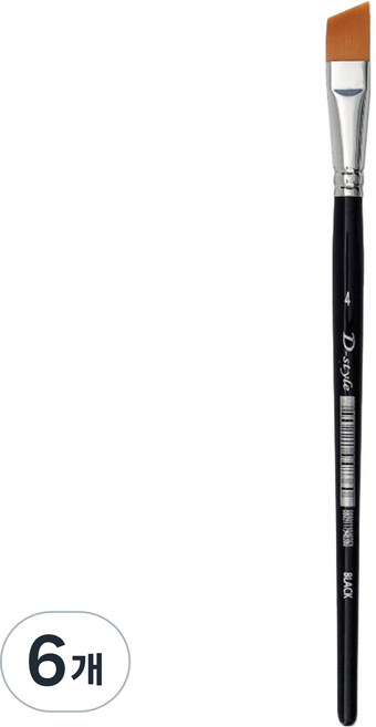 D-STYLE 사선붓, 6개, 4호