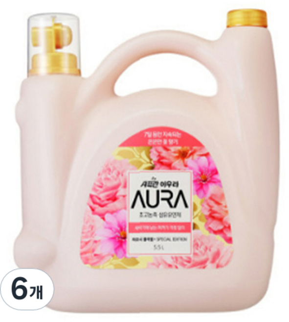 아우라 초고농축 섬유유연제 피오니 블러썸 본품, 5.5L, 6개