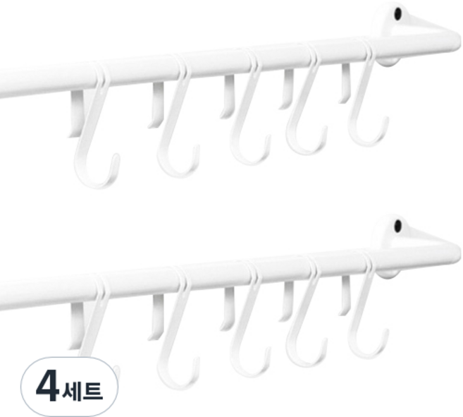 텐션 S자 후크고리 세트, 화이트, 4세트