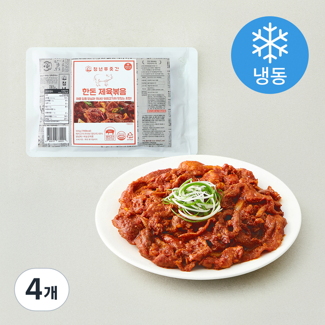 청년푸줏간 한돈 제육볶음 (냉동), 500g, 4개