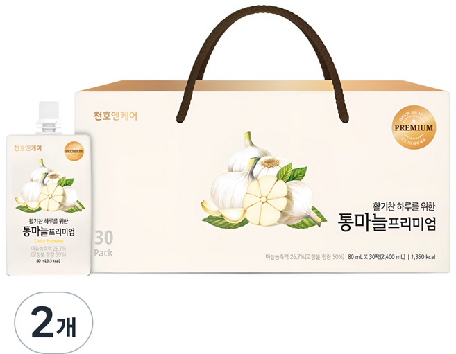 천호엔케어 통마늘즙 프리미엄, 2.4L, 2개
