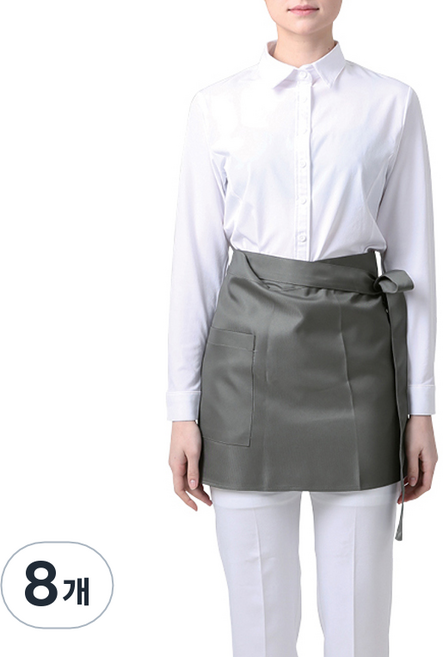 웰프런 모던플랩 허리형 앞치마, 카키, 8개
