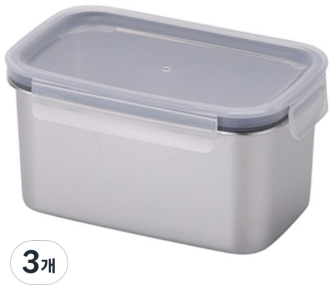 프라이스리스 나누담 스텐 밀폐용기 1.52L, 3개, 단품