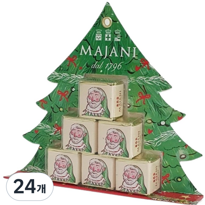 MAJANI 巧克力飛亞特聖誕樹, 24個, 61g