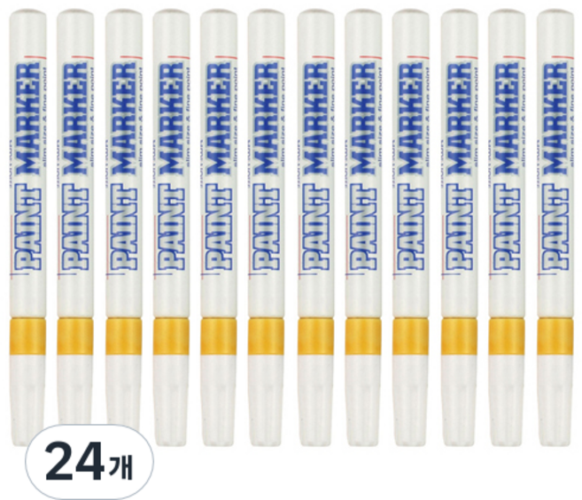 문화연필 세필 페인트마카 노랑, 1색, 24개