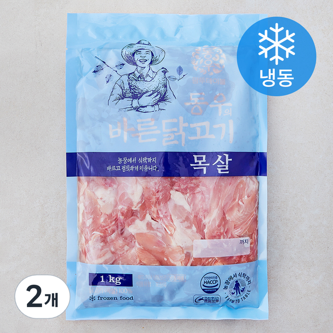 동우바른닭고기 닭목살 (냉동), 2개, 1kg