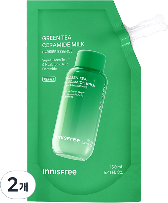 INNISFREE 綠茶神經醯胺乳液精華補充包, 2個, 160ml