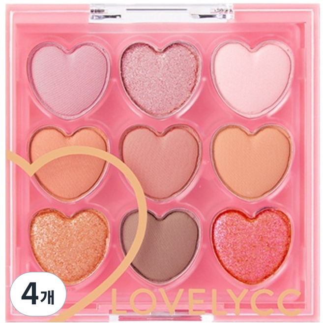 Lovelycc 魔法遮瑕秘技9色眼影盤, 4個, 02珊瑚粉