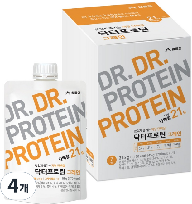 SIMPLEAT Dr. Protein 穀物 7入, 315g, 4個