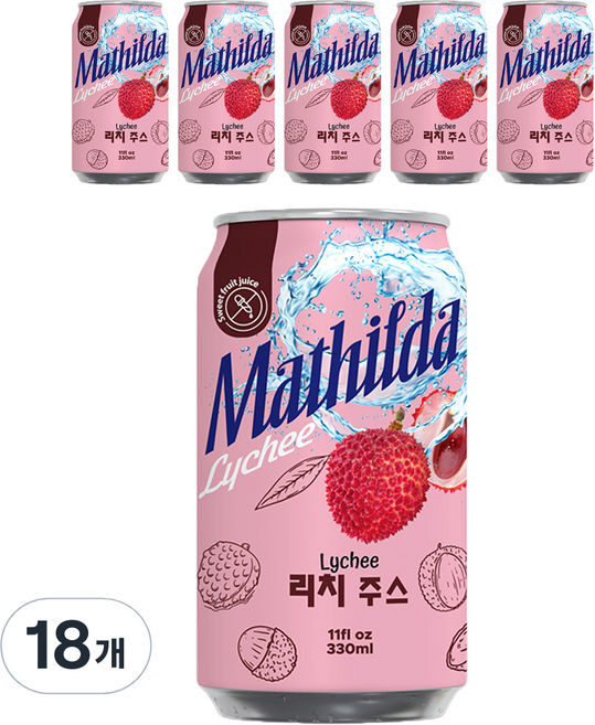 Mathilda 리치 주스, 330ml, 18개
