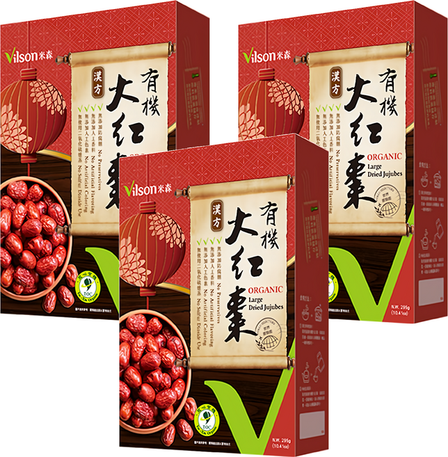 Vilson 米森 有機大紅棗, 295g, 3盒