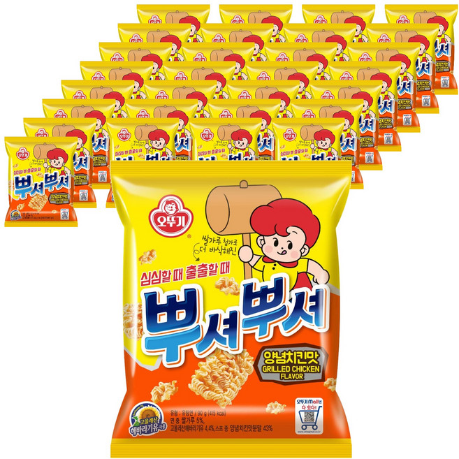 오뚜기 뿌셔뿌셔 양념치킨맛, 90g, 48개