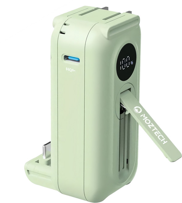 MOZTECH 太空艙行動電源 5000mAh Type-C, 太空艙行動電源 Type-C版, 夏蒂綠