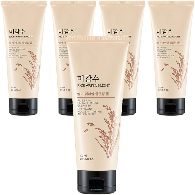 더페이스샵 미감수 브라이트 쌀겨 페이셜 클렌징 폼, 5개, 150ml