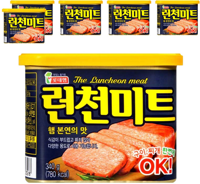 LOTTE 樂天 Ham 午餐肉, 340g, 6罐