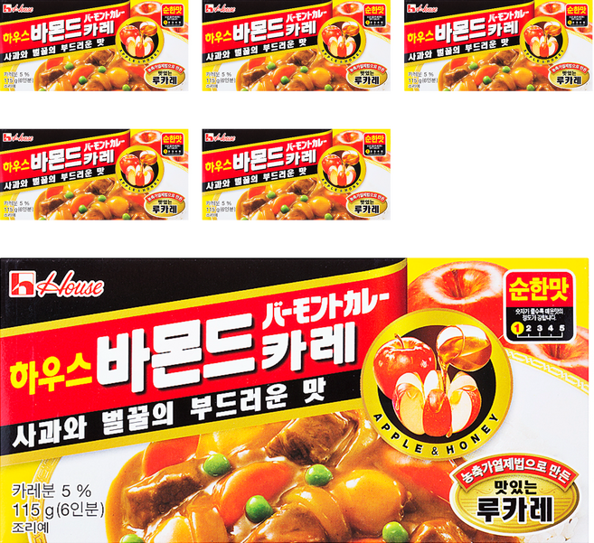 하우스 바몬드카레 순한맛, 115g, 6개
