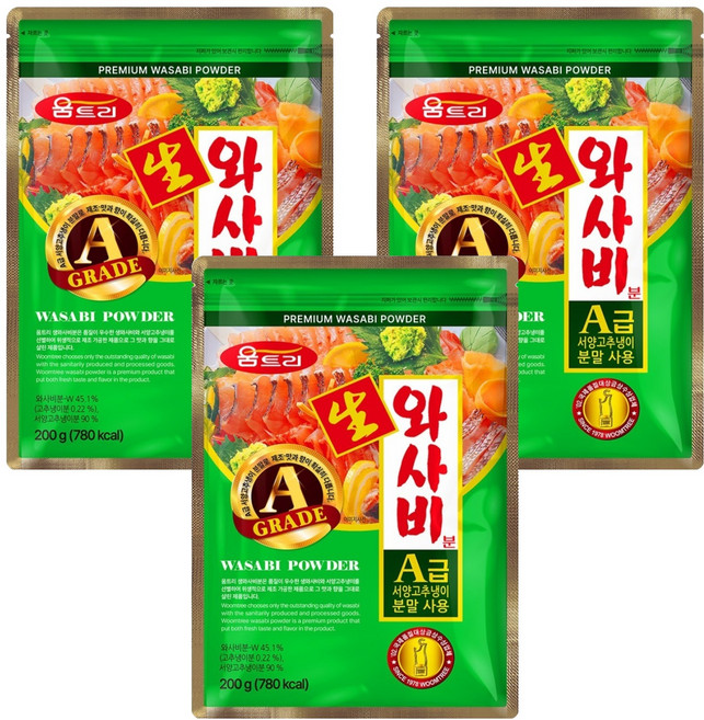 WOOMTREE 生山葵粉, 3個, 200g