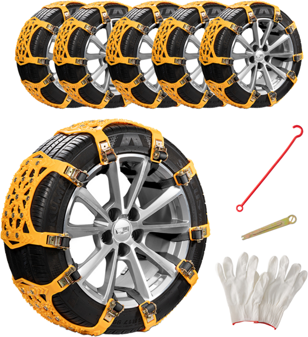 벤딕트 타이어 우레탄 금속 스파이크 스노우 체인, 6개