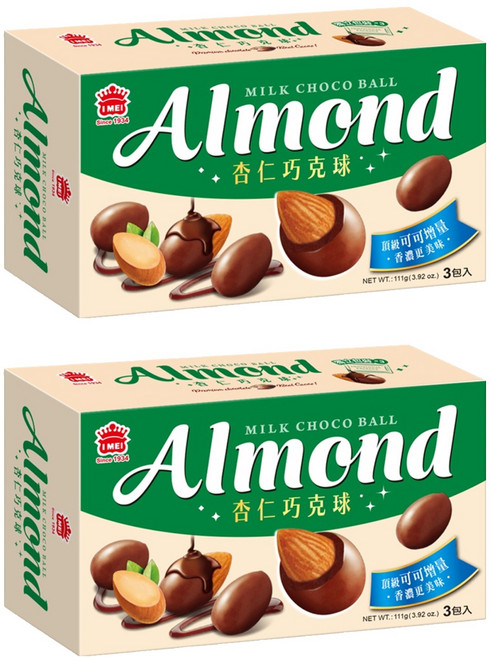義美 杏仁巧克球 牛奶巧克力, 111g, 2盒