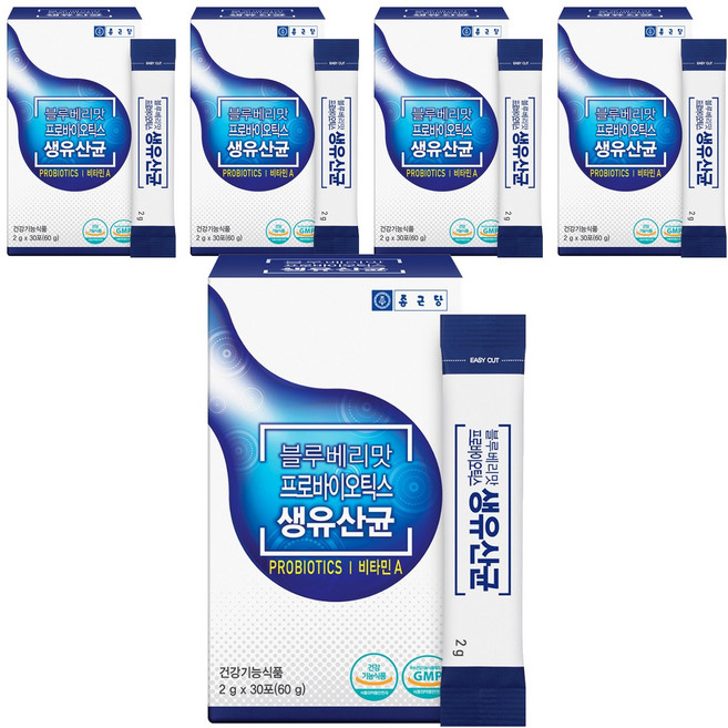 종근당 블루베리맛 프로바이오틱스 생유산균 30p, 60g, 5박스