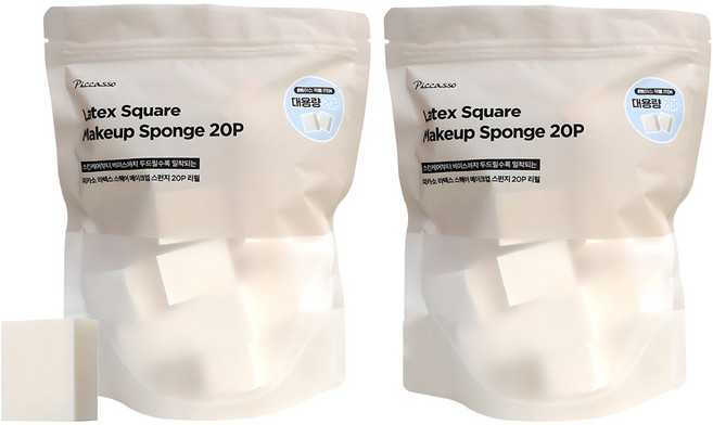 피카소 라텍스 스퀘어 스펀지 리필 20p, 2개