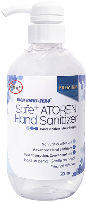 세이프플러스 아토렌 프리미엄 손소독제, 1개, 500ml