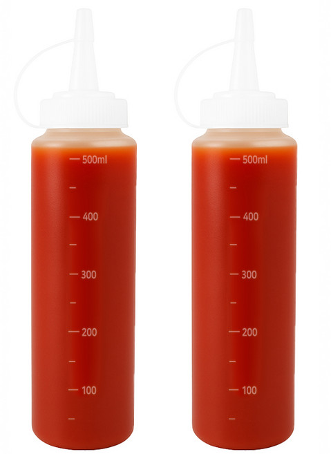 리빙메이커 BPA FREE 잘라쓰는 입구 넓은 식품용기 말랑타입 소스통, 500ml, 2개