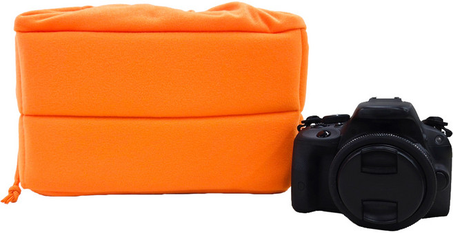 앤티스 파우치형 벨벳 카메라 가방, 오렌지, 1개