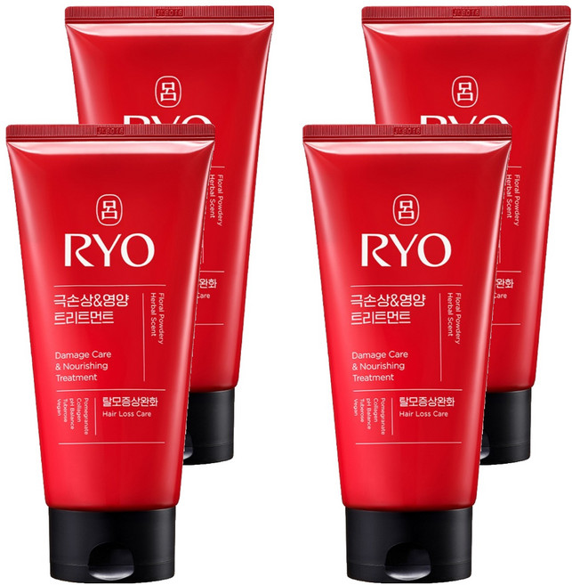 려 함빛 극손상 & 영양 트리트먼트 탈모증상완화 플로럴 파우더리향, 300ml, 4개