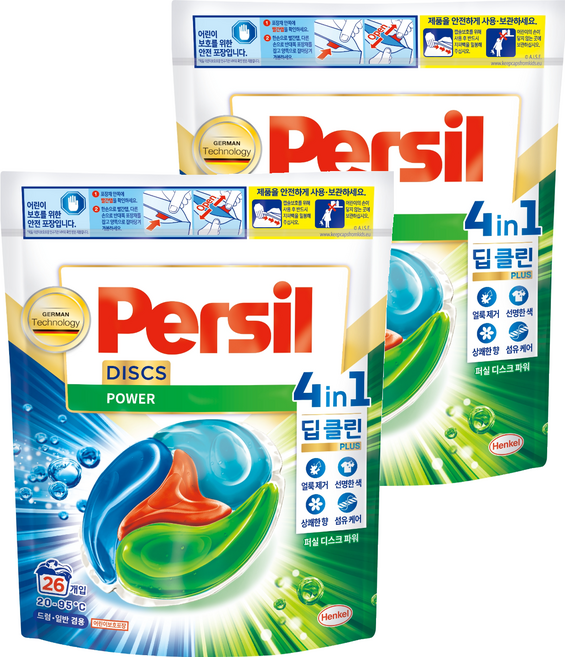 Persil 寶瀅 韓國原裝進口 全效能四合一強力洗衣膠囊, 26顆, 2袋