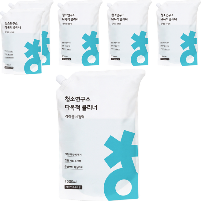 청소연구소 다목적 클리너 리필, 1.5L, 6개