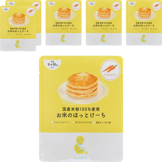 Smile& 寶寶鬆餅粉, 胡蘿蔔, 100g, 6包