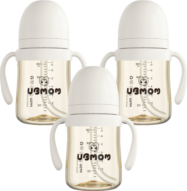 유비맘 시그니처 빨대컵, 200ml, 3개, 구름