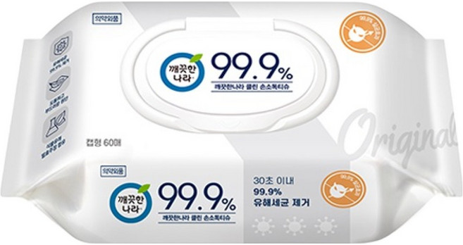 깨끗한나라 클린 손소독티슈 프라임 캡형, 60매, 1개