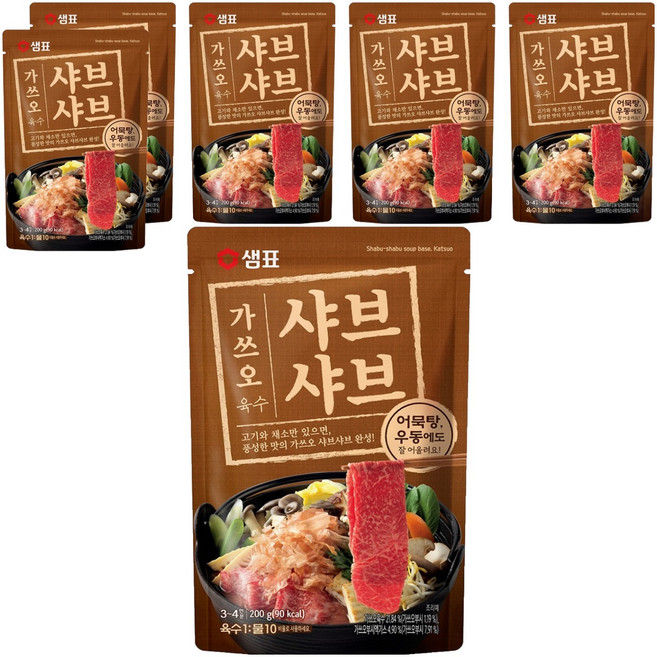 샘표 가쓰오 샤브샤브 육수, 200g, 6개