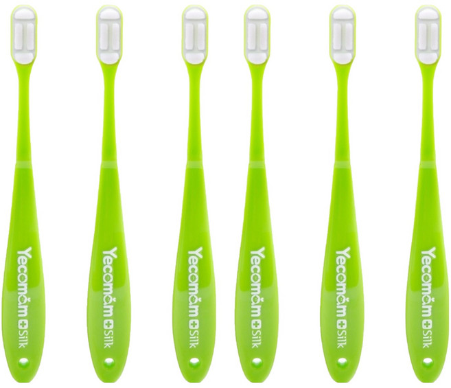 예꼬맘 실크 칫솔 어린이용 2단계, 그린, 1개입, 6개